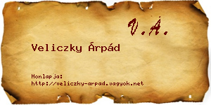 Veliczky Árpád névjegykártya