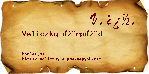 Veliczky Árpád névjegykártya